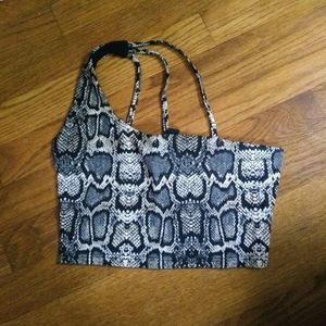 Snakeskin One Shoulder Crop